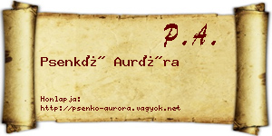 Psenkó Auróra névjegykártya