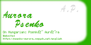 aurora psenko business card